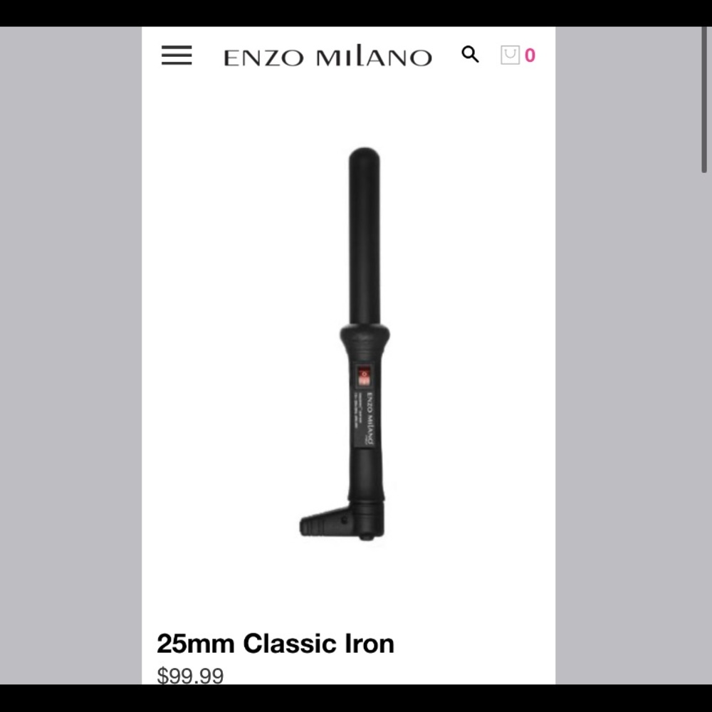 Enzo Milano 25mm Classic Iron Curling Wand
